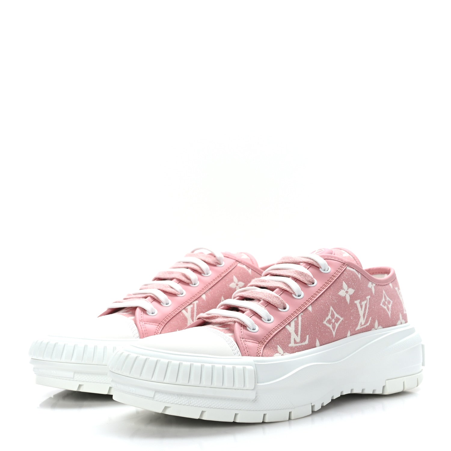 Louis Vuitton Denim Monogram Squad Sneakers 42 Pink 3 of 8