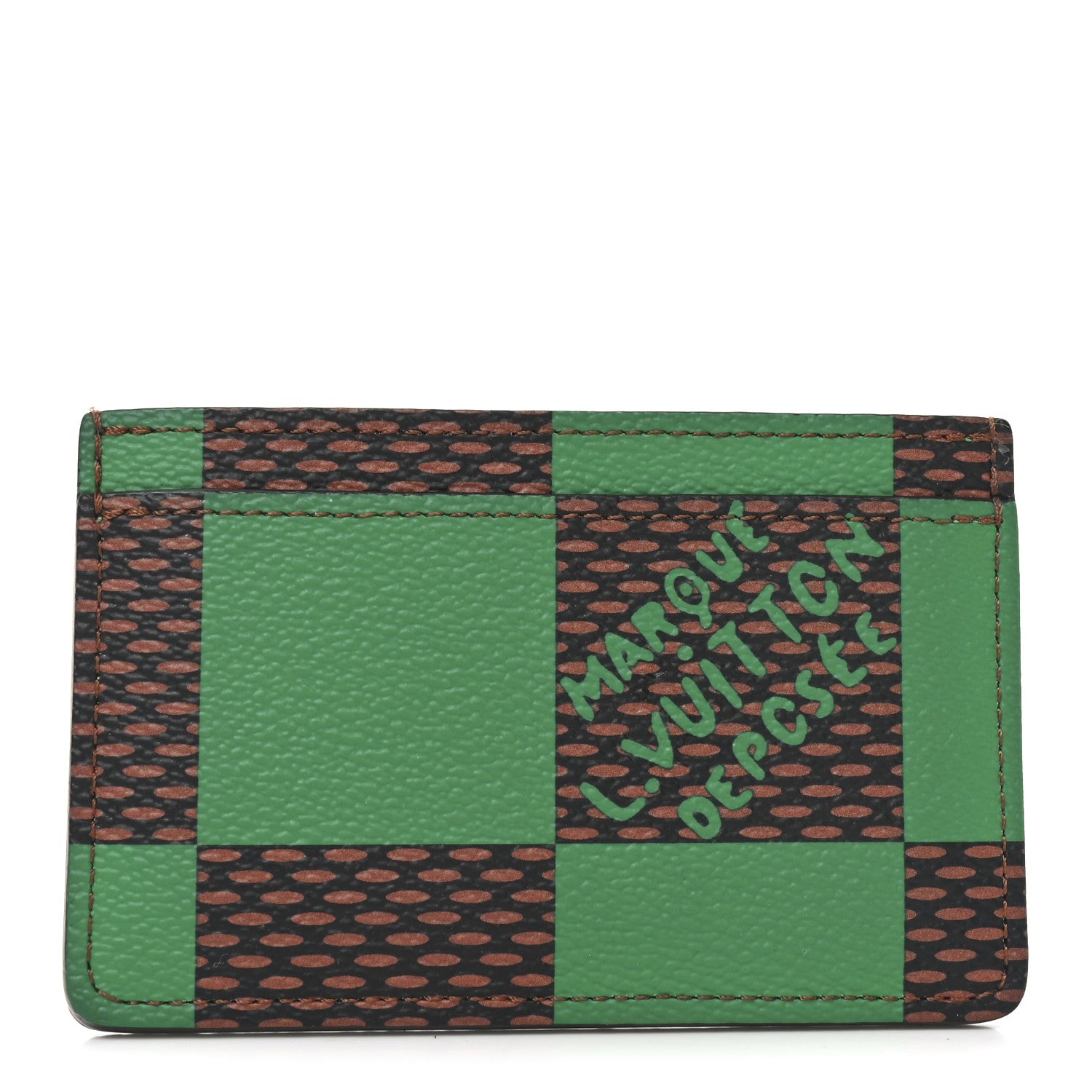 Louis Vuitton Damier Pop Porte Cartes Simple Card Holder Green 1 of 6