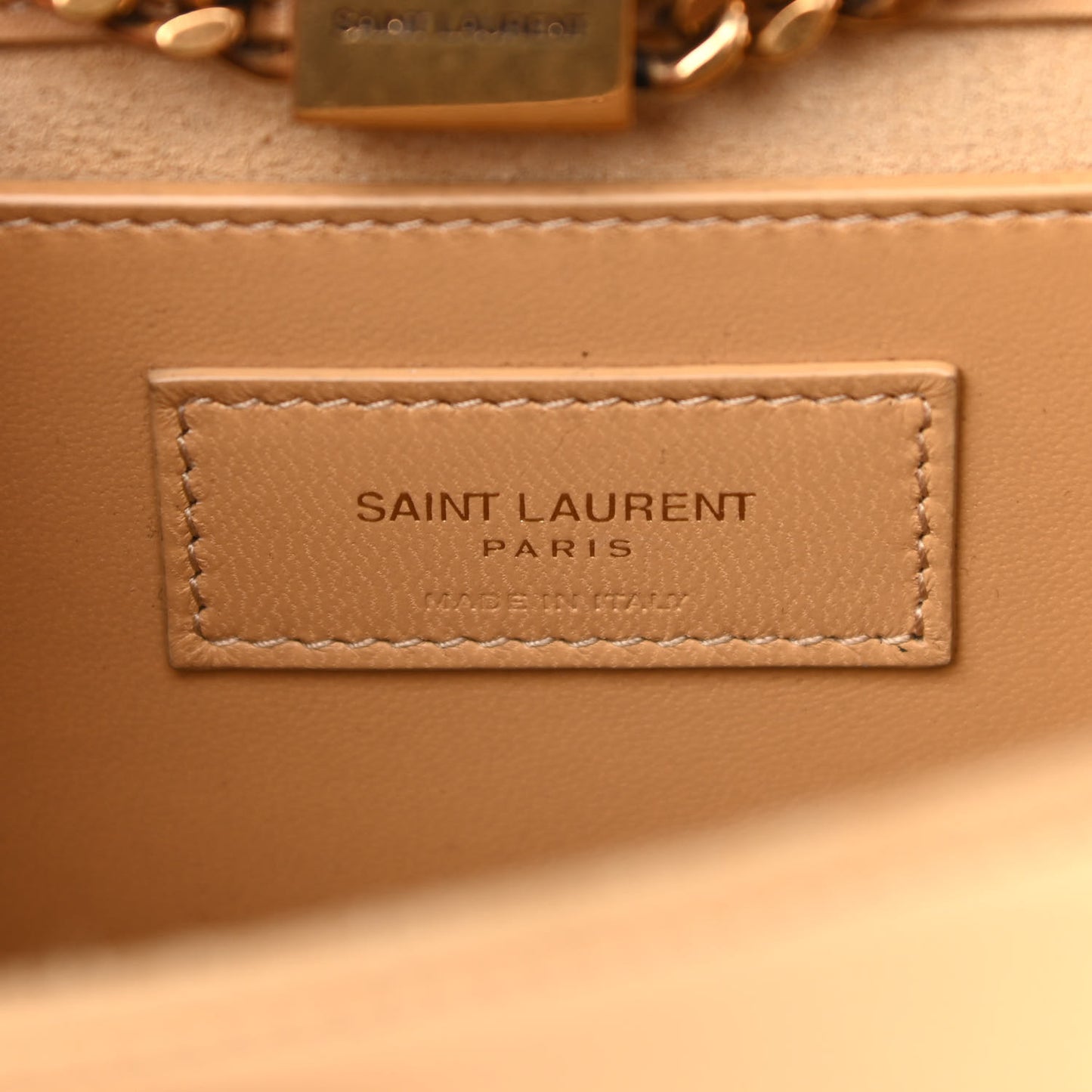 Metallic Calfskin Small Classic Monogram Kate Tassel Satchel Gold