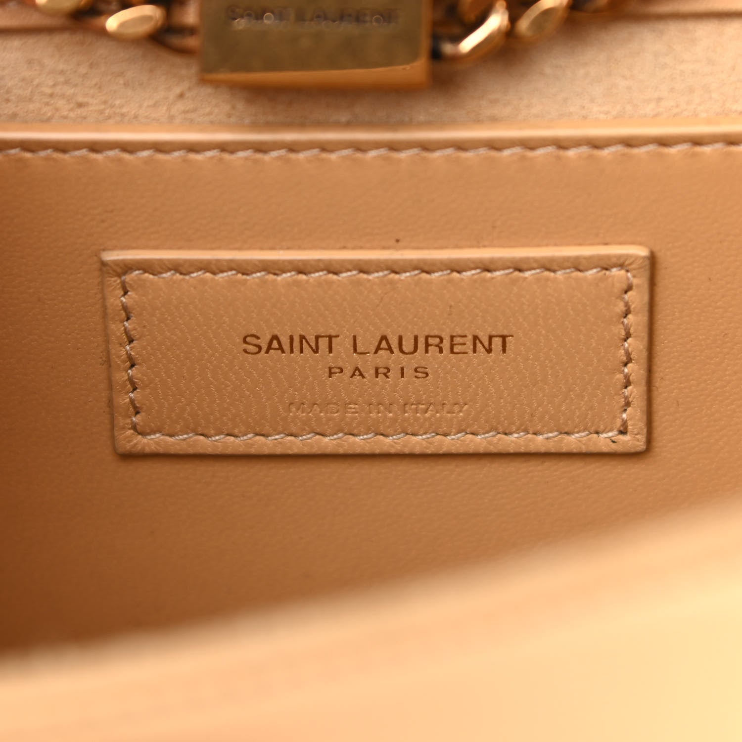 Saint Laurent Metallic Calfskin Small Classic Monogram Kate Tassel Satchel Gold 6 of 9