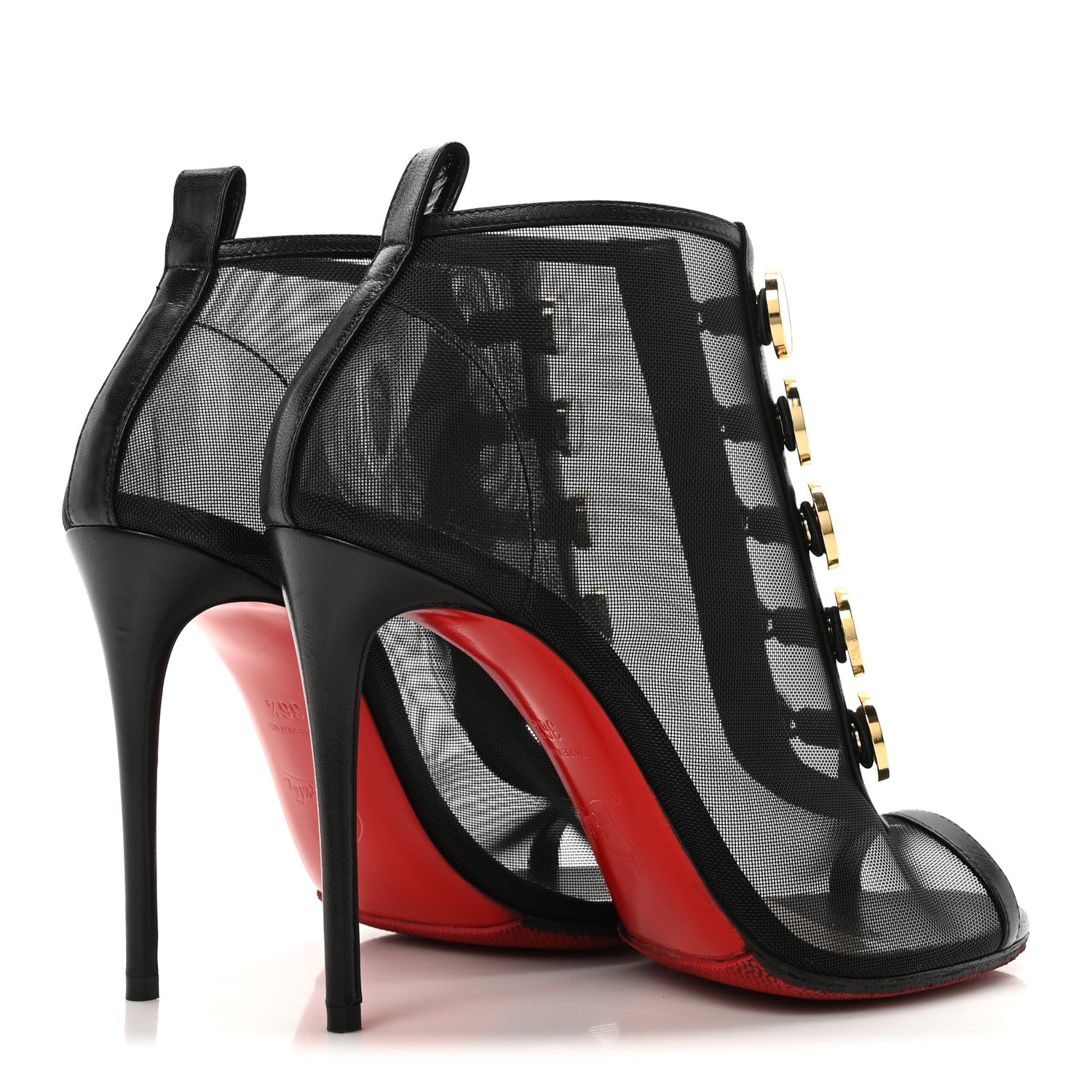 Christian Louboutin Mesh Nappa Marikate 100 Ankle Boots 36.5 Black 5 of 9