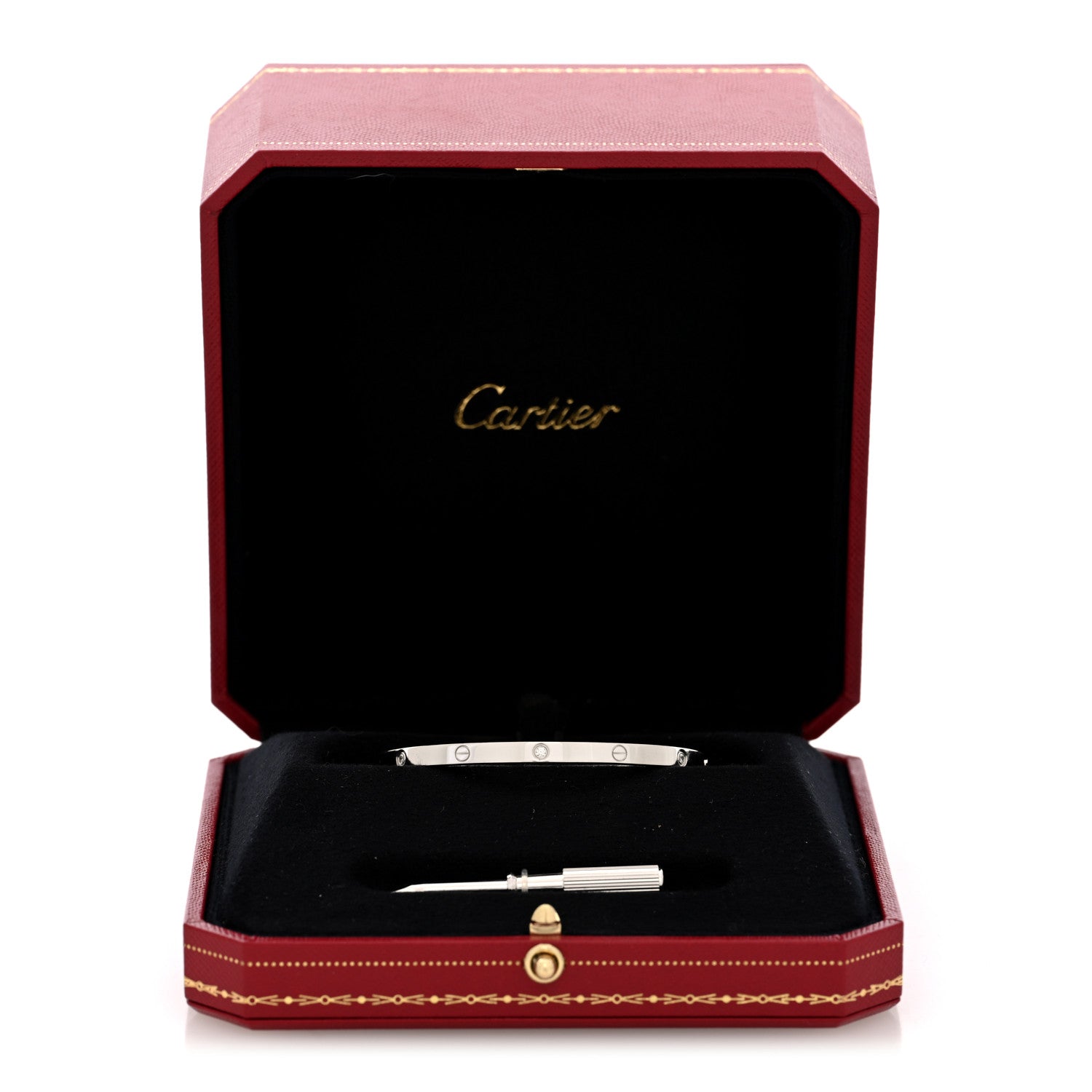 Cartier 18K White Gold 6 Diamond Small LOVE Bracelet 16 7 of 7