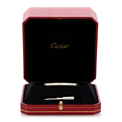 Cartier 18K White Gold 6 Diamond Small LOVE Bracelet 16 7 of 7