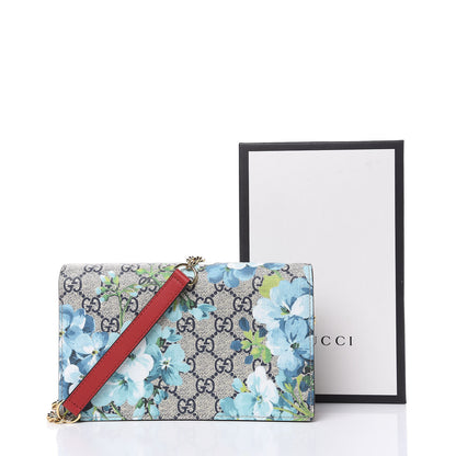 Gucci GG Supreme Monogram Blooms Chain Wallet Blue 9 of 9