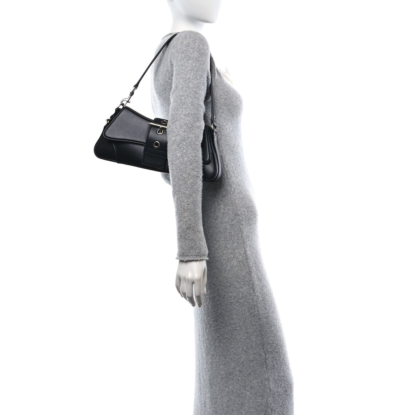 Smooth Calfskin Lindsay Shoulder Bag Black