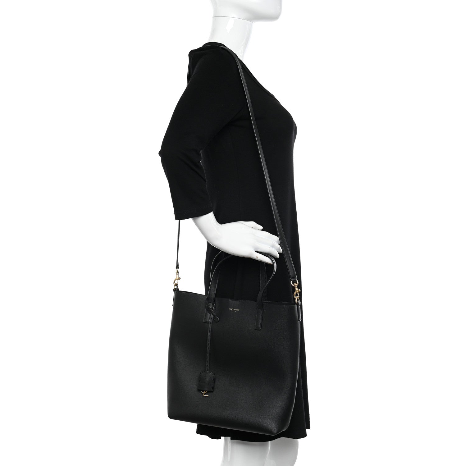 Saint Laurent Calfskin Toy Shopping Tote Black 2 of 11