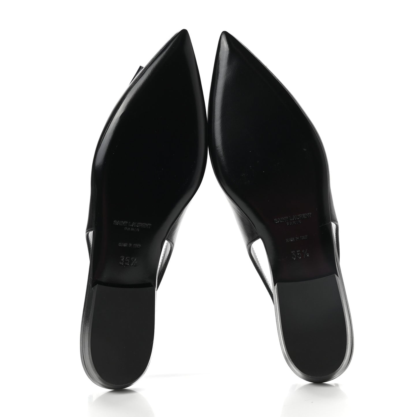 Patent Smooth Lambskin Anais Slingback Flats 35.5 Black