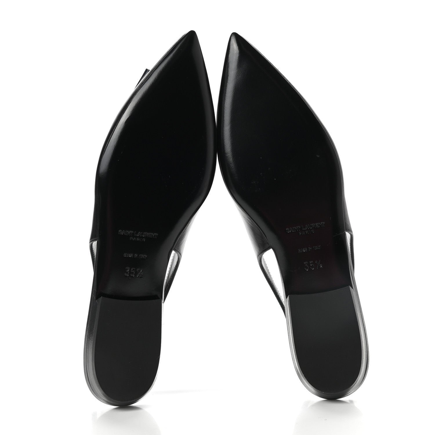 Saint Laurent Patent Smooth Lambskin Anais Slingback Flats 35.5 Black 5 of 8