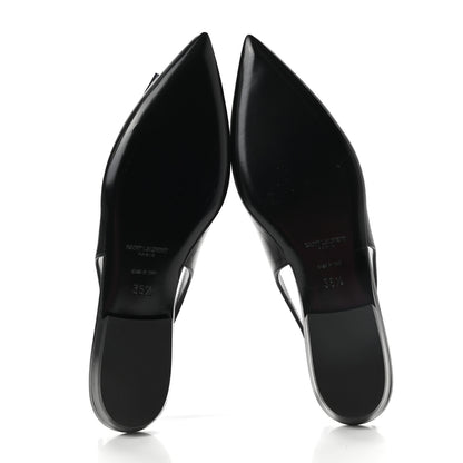 Saint Laurent Patent Smooth Lambskin Anais Slingback Flats 35.5 Black 5 of 8