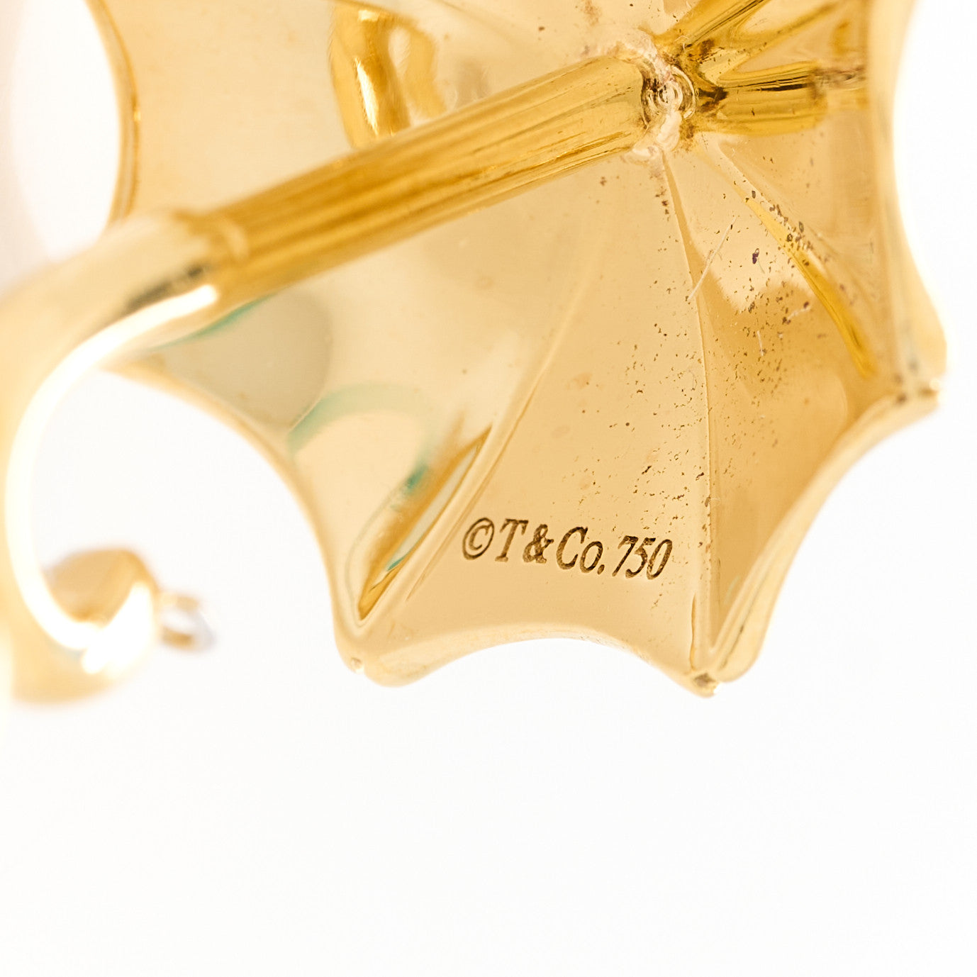 Tiffany 18K Yellow White Gold Diamond Umbrella Charm 3 of 3