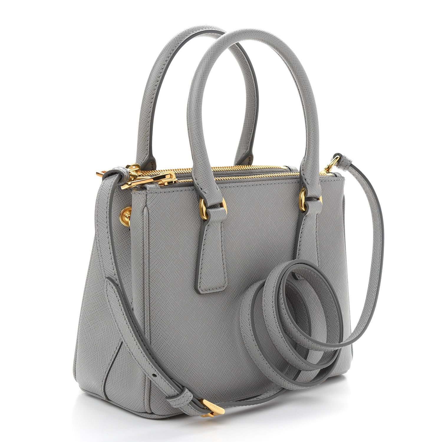 Prada Saffiano Mini Galleria Double Zip Tote Marmo 3 of 8