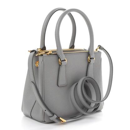 Prada Saffiano Mini Galleria Double Zip Tote Marmo 3 of 8