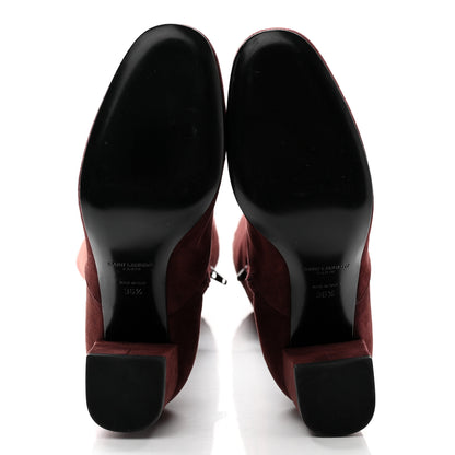 Saint Laurent Suede Babies Over The Knee Boots 36.5 Amaranto 5 of 14