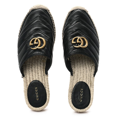 Gucci Nappa Matelasse GG Marmont Espadrille Slippers 38 Black 2 of 10