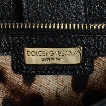 Dolce & Gabbana Grained Deerskin Medium Miss Sicily Satchel Black 7 of 10