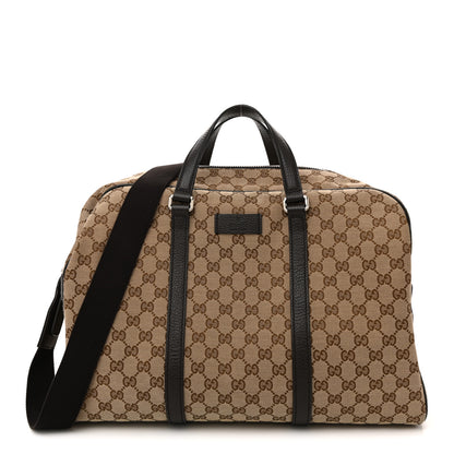 Gucci Monogram Dollar Calfskin Boston Duffle Bag Beige Ebony Testa di Moro Marrone Scuro 1 of 11
