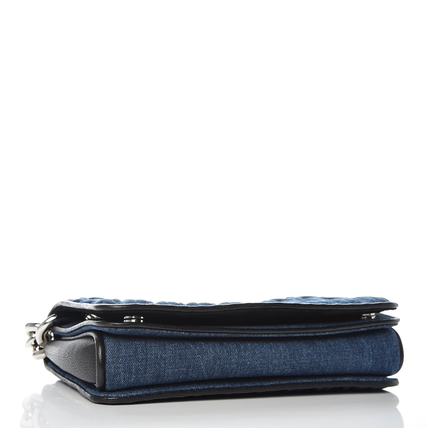 Denim Matelasse Shoulder Bag Blue