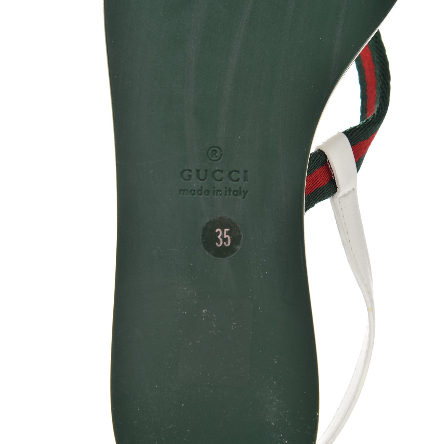 Gucci Calfskin Web Thong Sandals 35 White 6 of 14