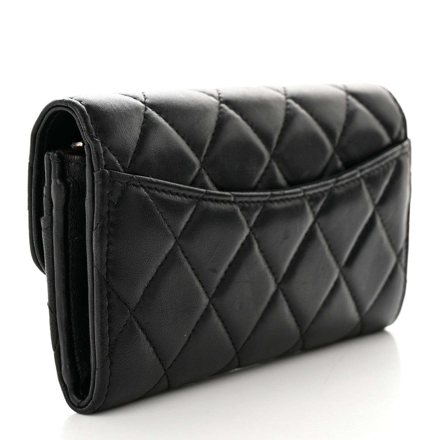 Chanel Lambskin Quilted Medium Flap Wallet Black 3 of 12