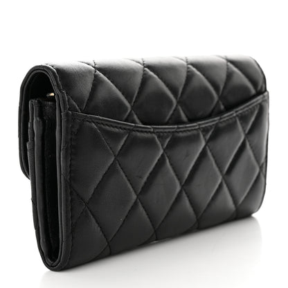 Chanel Lambskin Quilted Medium Flap Wallet Black 3 of 12