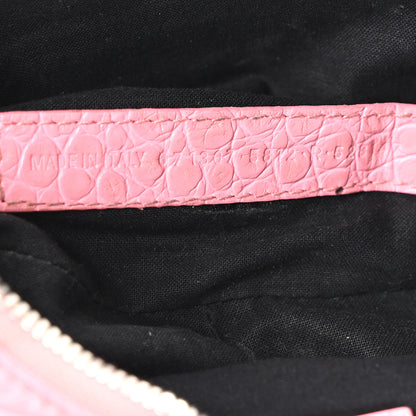 Balenciaga Extra Supple Calfskin Crocodile Embossed Small Le Cagole Shoulder Bag Sweet Pink 15 of 21