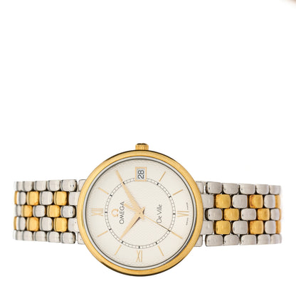 Omega Stainless Steel 18K Yellow Gold 33mm De Ville Co-Axial Quartz Watch White 7314.31.00 4 of 4