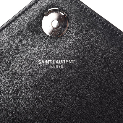 Saint Laurent Sheepskin Matelasse Chevron Monogram Monochrome Large College Satchel Black 7 of 12