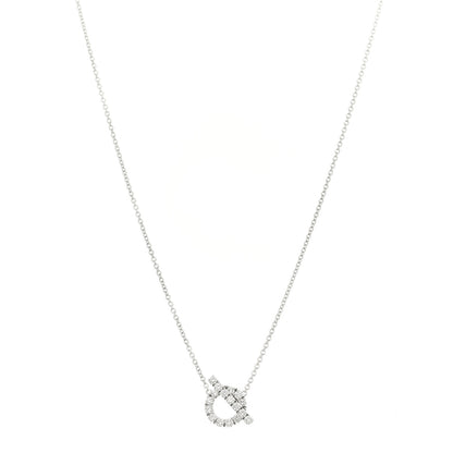 Hermes 18K White Gold Diamond Finesse Pendant Necklace 1 of 5