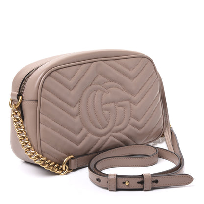 Gucci Calfskin Matelasse Small GG Marmont Chain Shoulder Bag Porcelain Rose 2 of 9