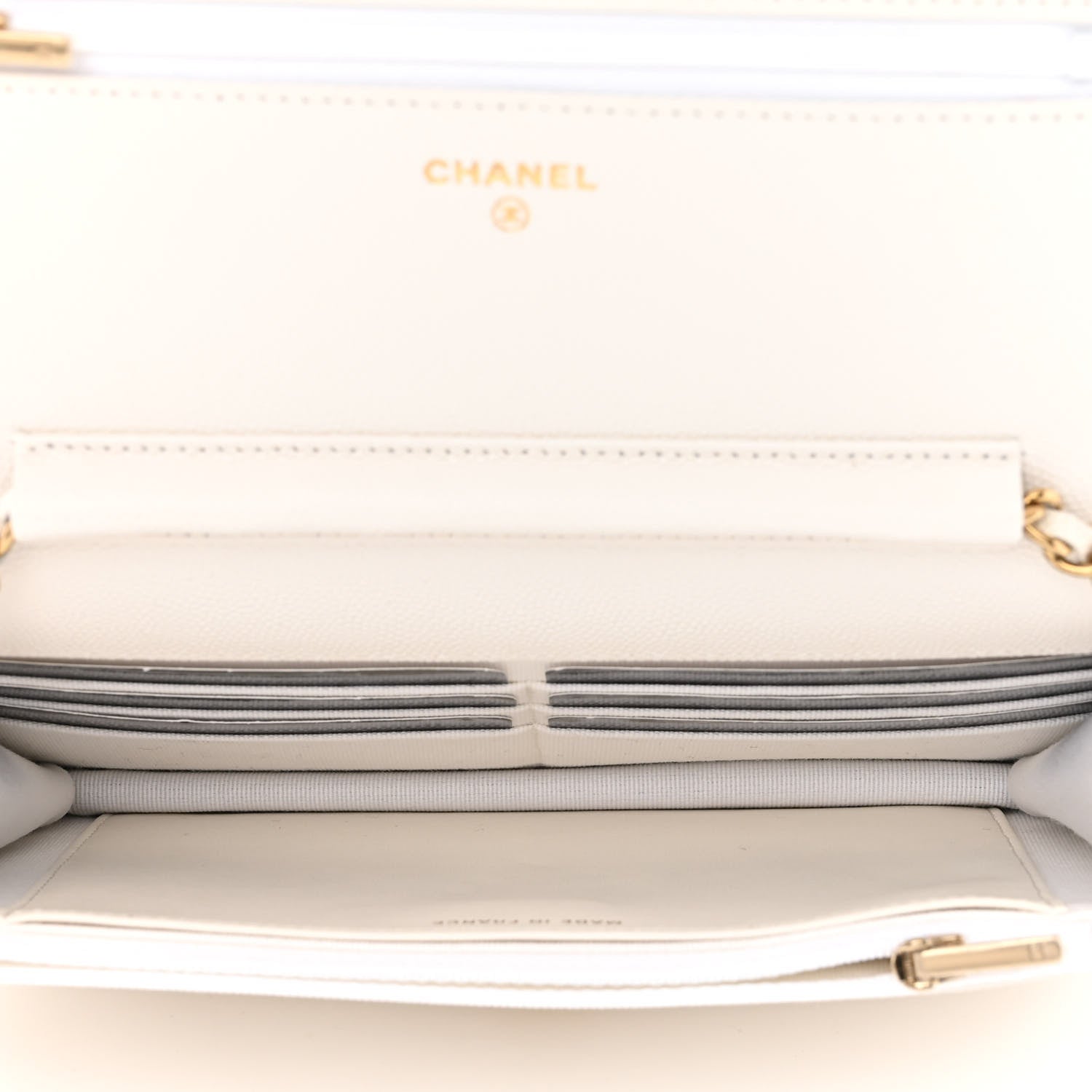 Chanel Caviar Quilted Wallet On Chain WOC White 5 of 12