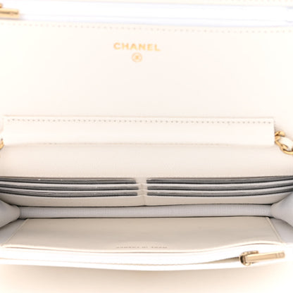 Chanel Caviar Quilted Wallet On Chain WOC White 5 of 12