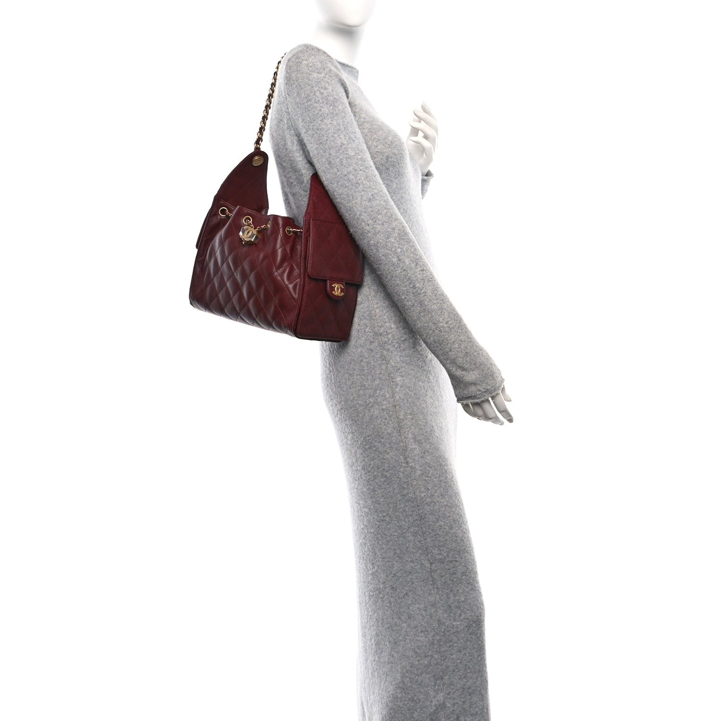 Caviar Quilted Small Chanel 25 Handbag Burgundy