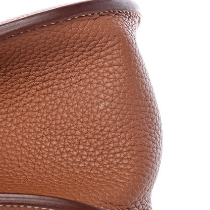 Hermes Taurillon Clemence Halzan 31 Gold 10 of 11