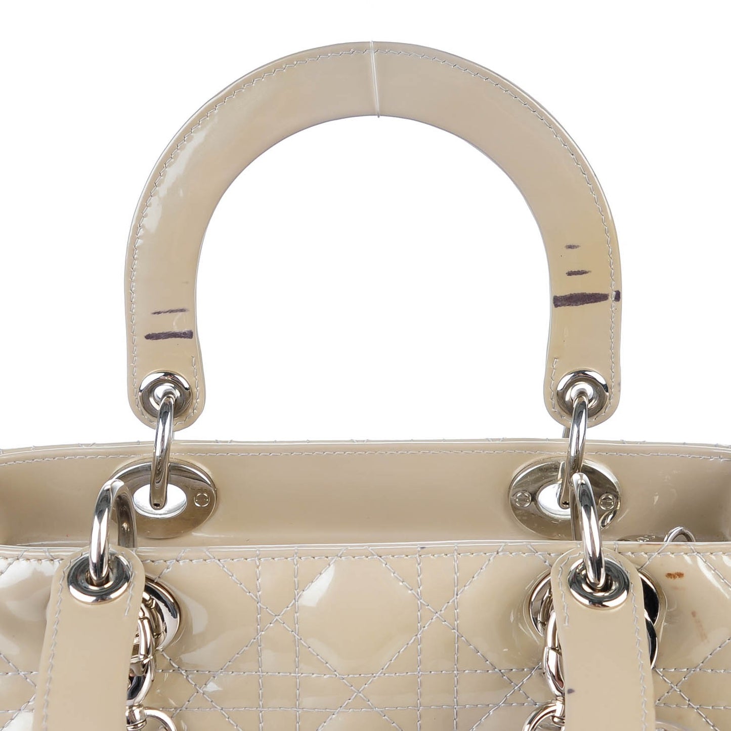 Patent Cannage Medium Lady Dior Grey