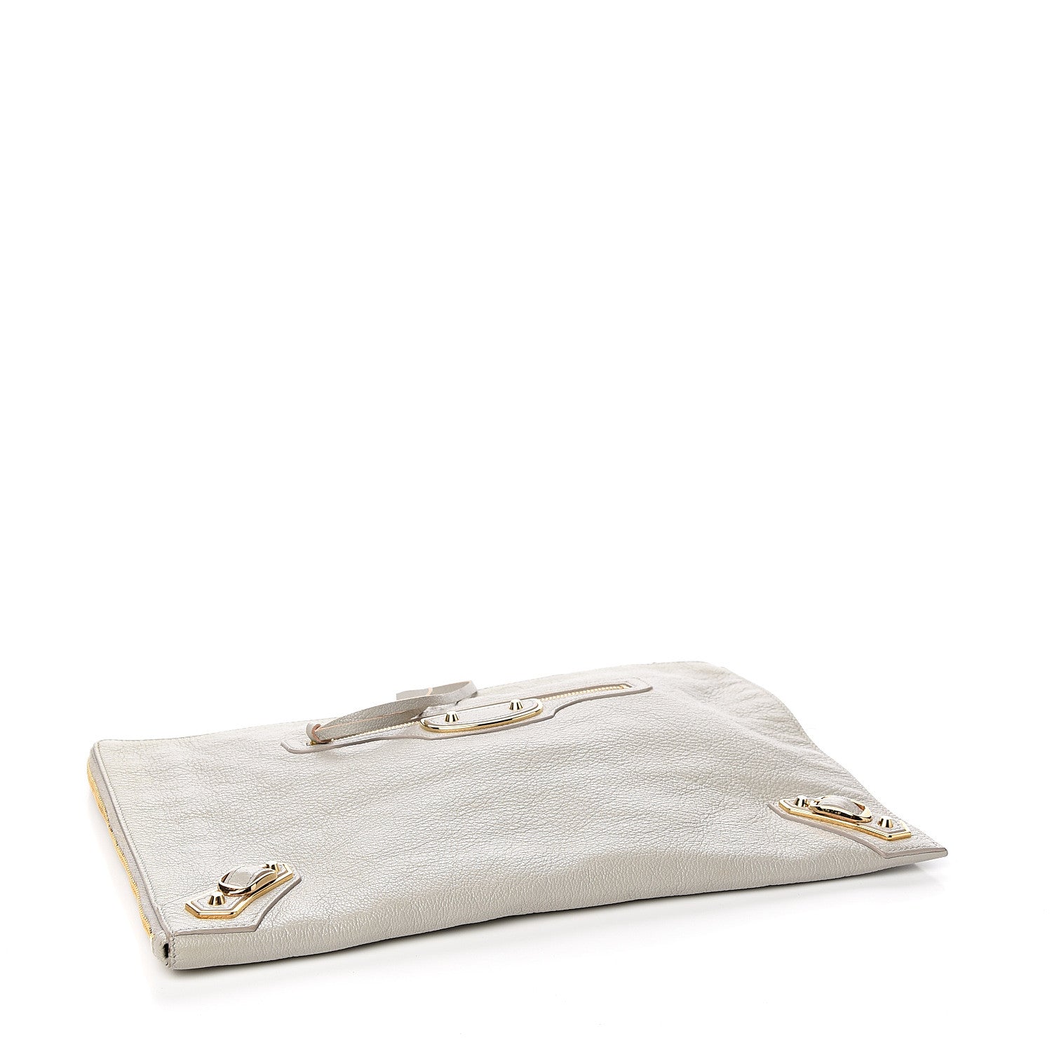 Balenciaga Chevre Gold Metallic Edge Hardware Pouch Gris Glace 3 of 9