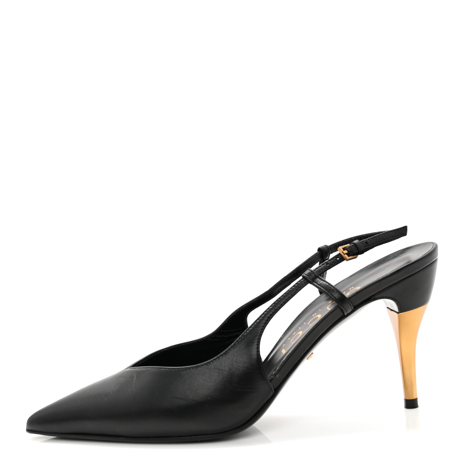 Gucci Calfskin Slingback Pumps 38 Black 1 of 9