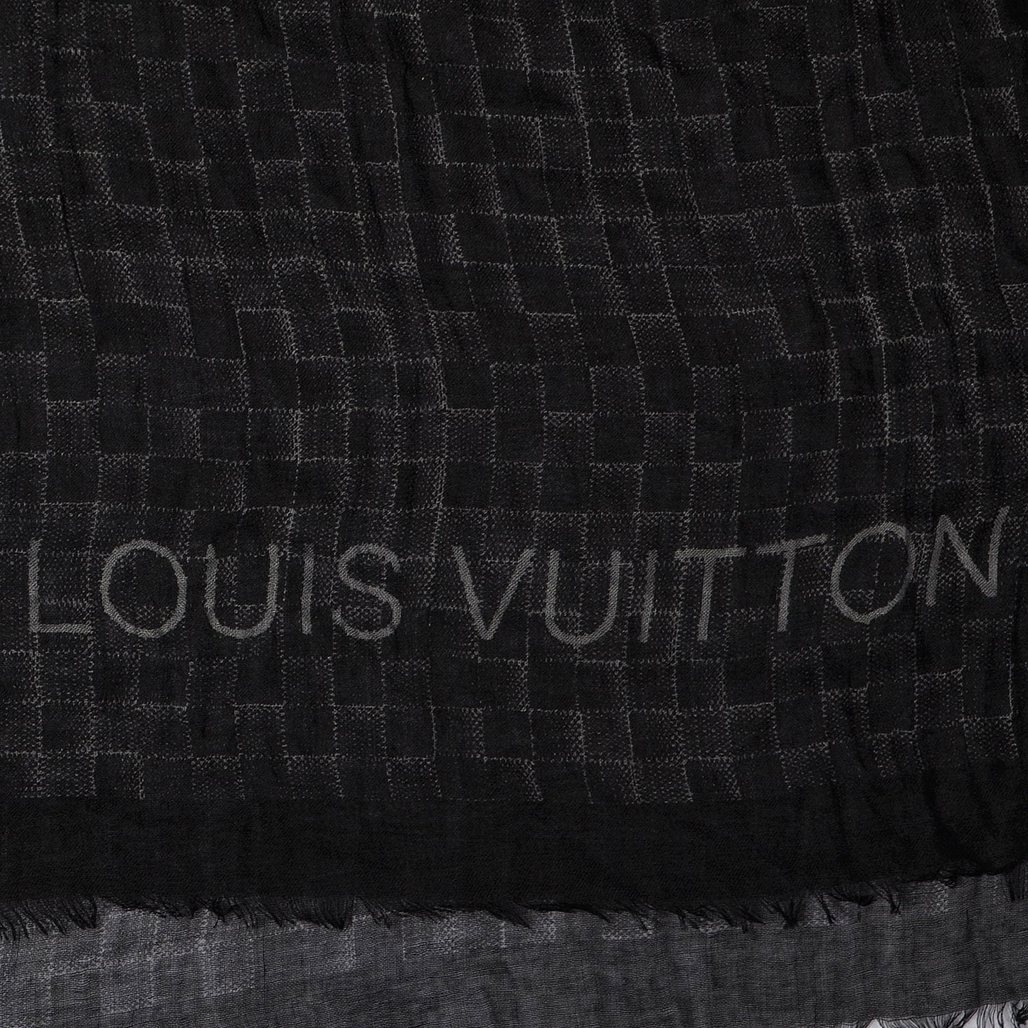 Cashmere Silk Etole Stole Damier Black