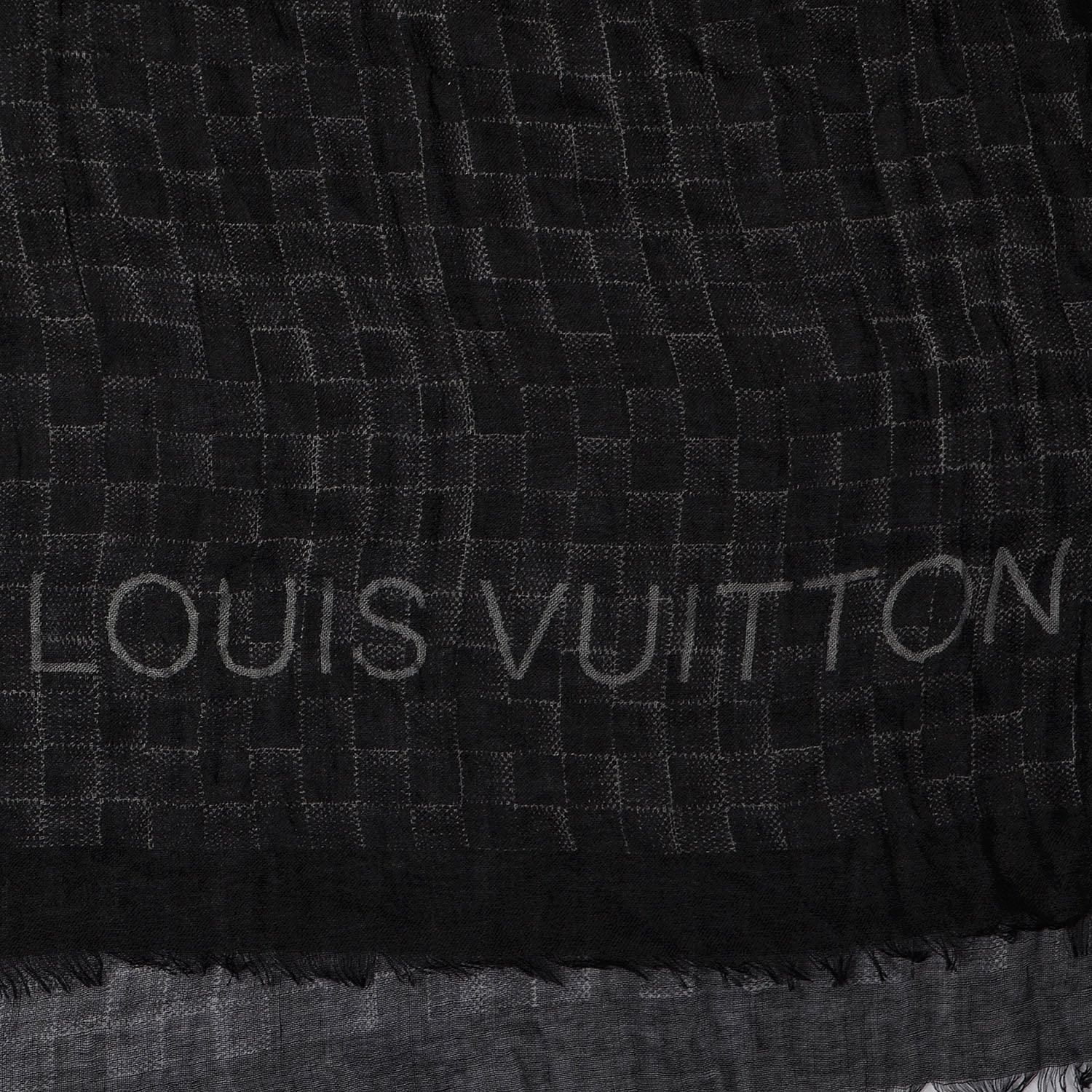 Louis Vuitton Cashmere Silk Etole Stole Damier Black 4 of 6