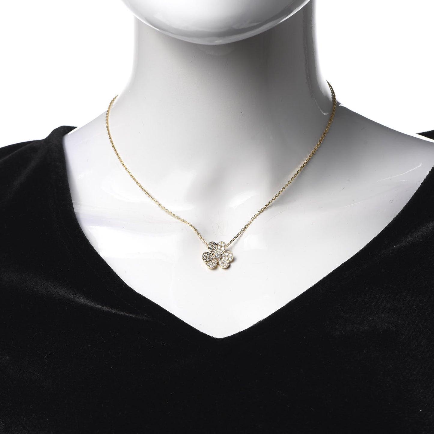 18K Yellow Gold Diamond Small Frivole Pendant Necklace