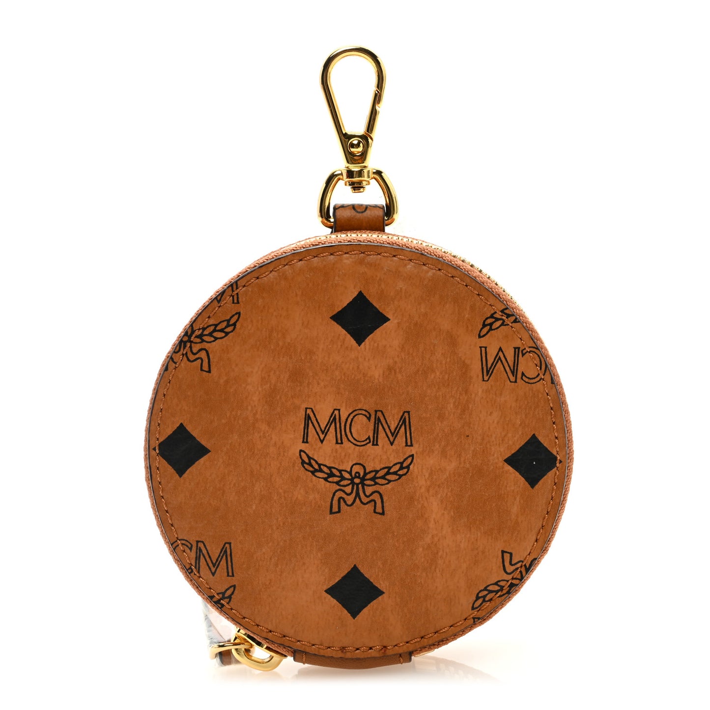 Visetos Round Coin Pouch Cognac