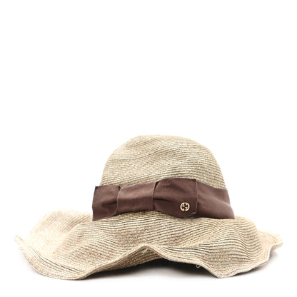 Gucci Paper Blend Wide Brim Hat S Brown 1 of 10