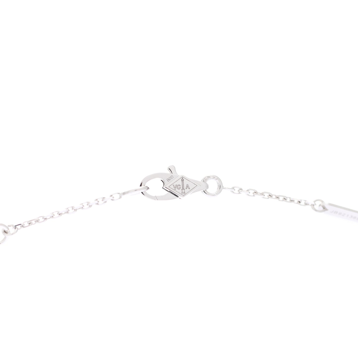 18K White Gold Diamond Sweet Alhambra Pendant Necklace