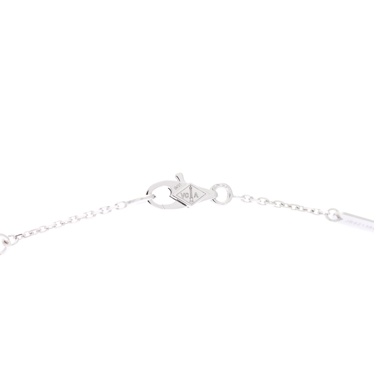 Van Cleef & Arpels 18K White Gold Diamond Sweet Alhambra Pendant Necklace 6 of 7