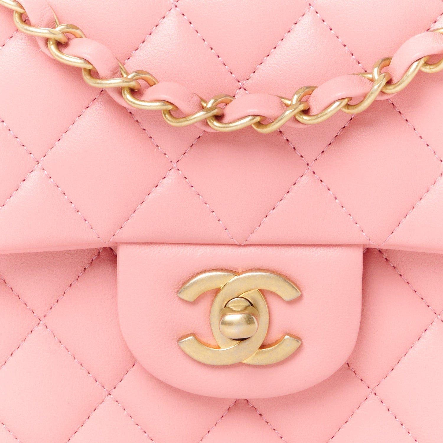 Chanel Lambskin Quilted Medium Double Flap Rose Pink 9 of 12