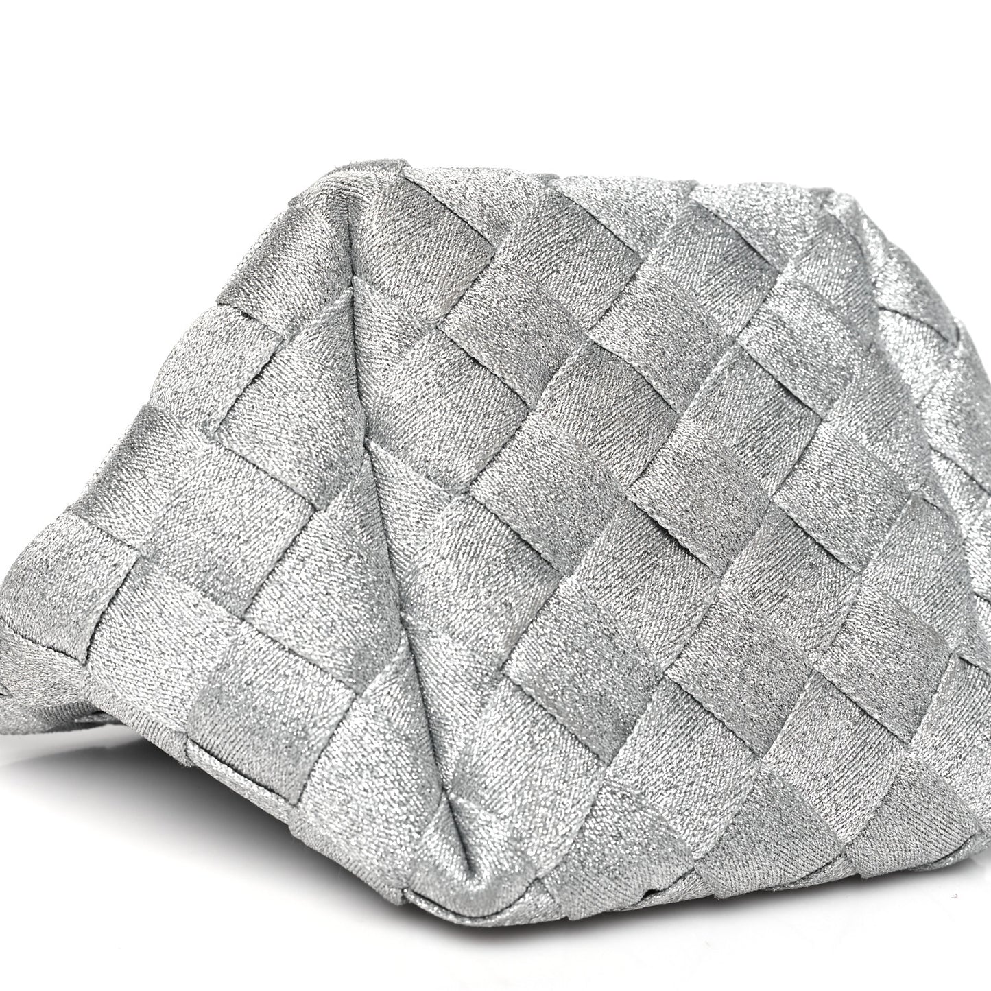 Webbing Maxi Intrecciato Mini Cassette Tote Silver