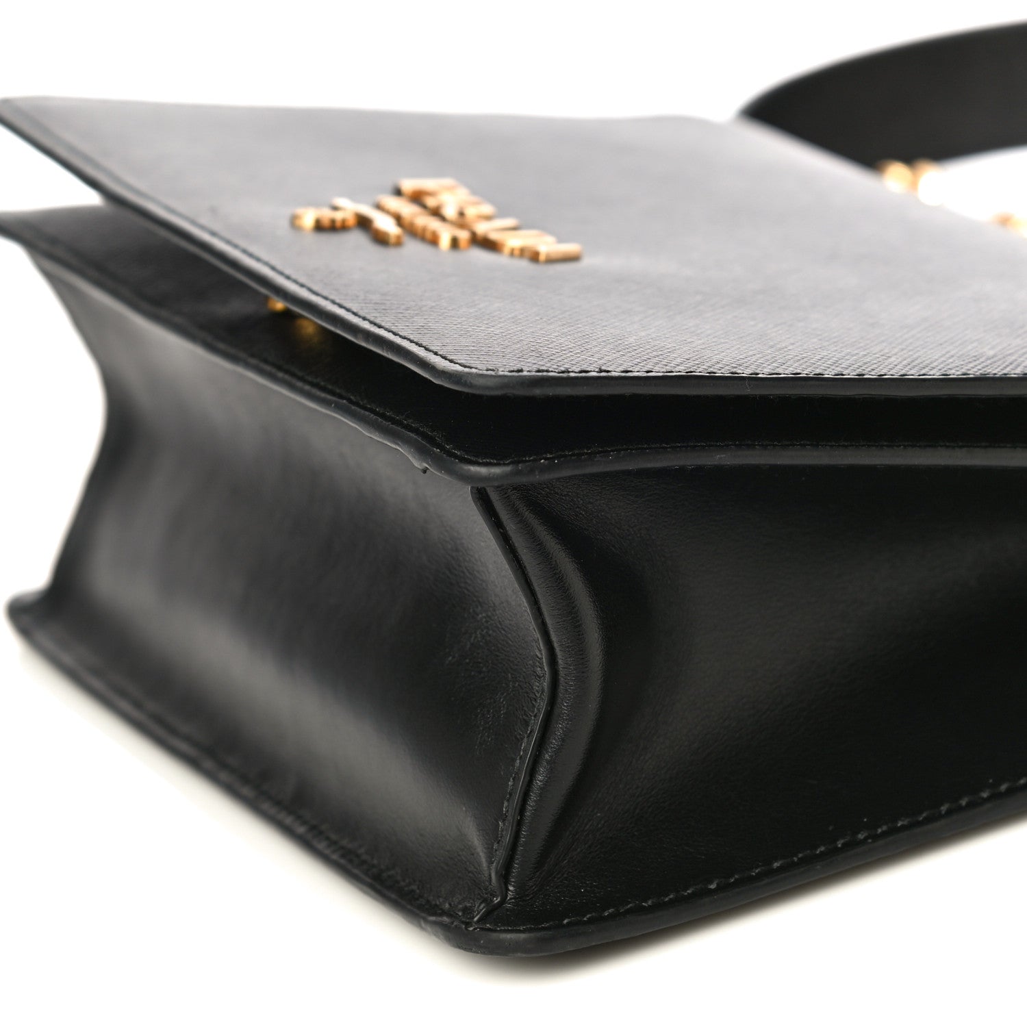 Prada Saffiano Soft Calfskin Chain Crossbody Bag Black 8 of 11