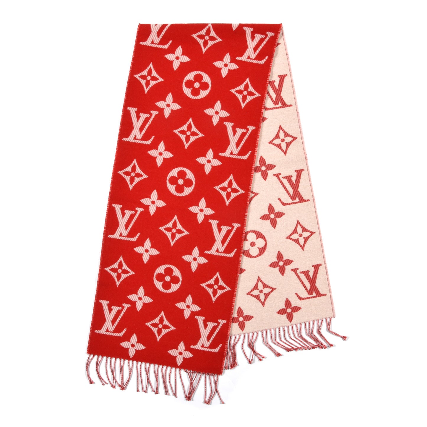 Wool Monogram Simply LV Scarf Red