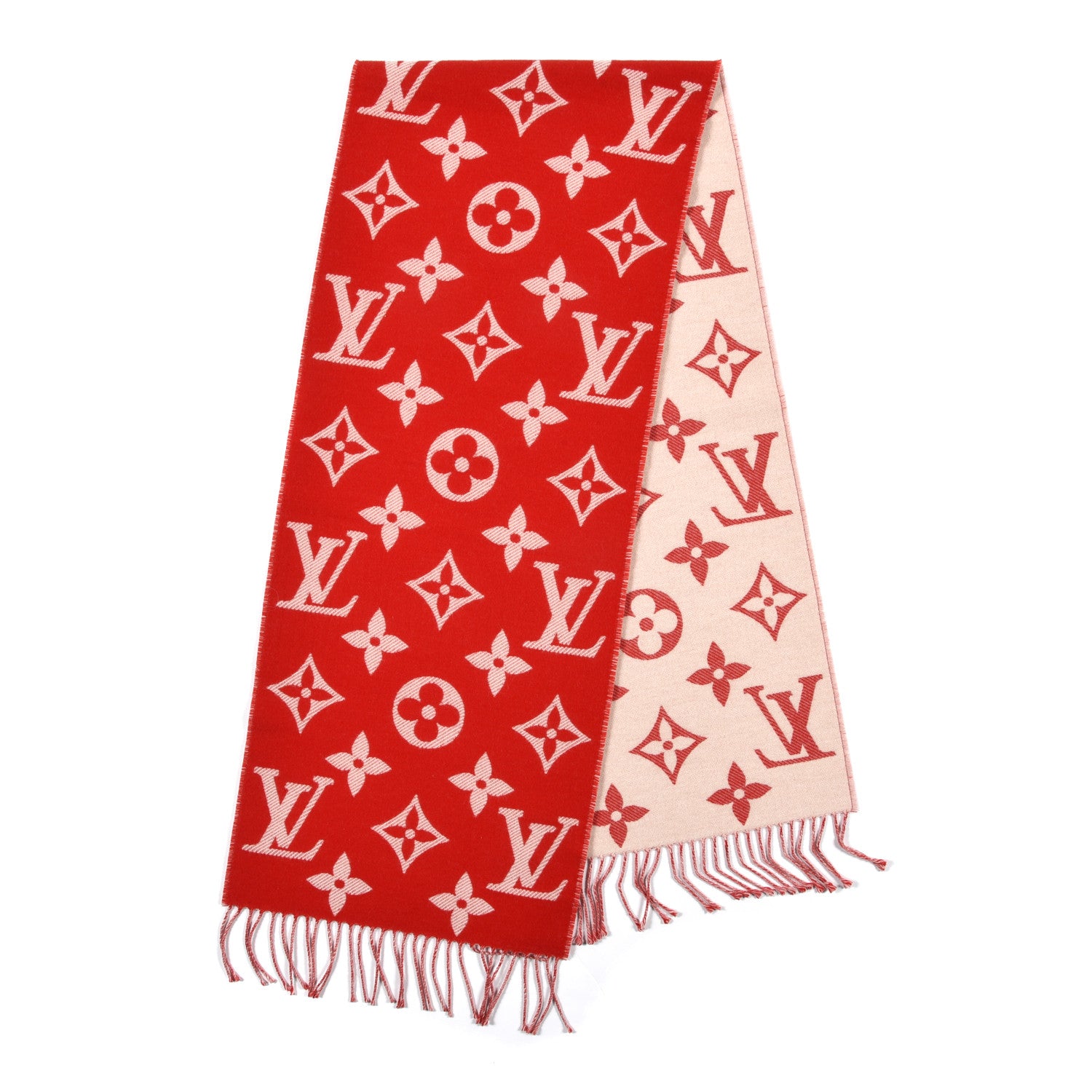 Louis Vuitton Wool Monogram Simply LV Scarf Red 2 of 4