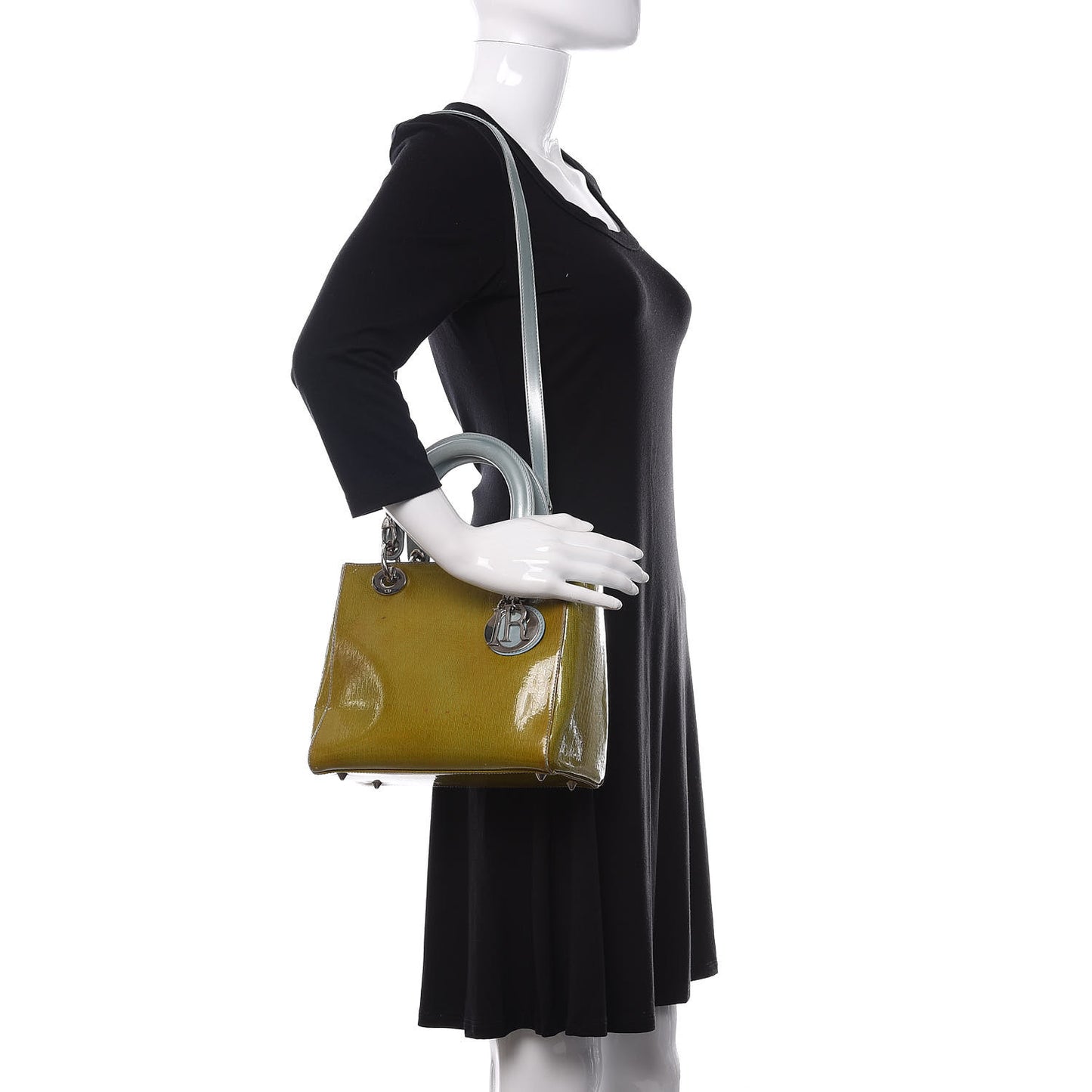 Patent Diorissimo Medium Bi-Color Lady Dior Green Blue