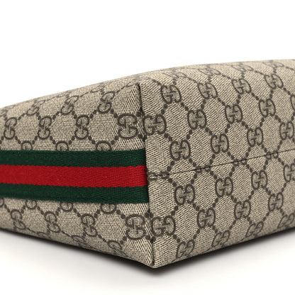 Gucci GG Supreme Monogram Textured Calfskin Web Super Mini Ophidia Shoulder Bag Beige Ebony New Acero 9 of 10